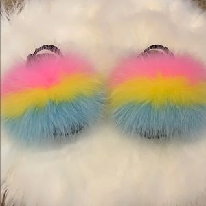 Toddler fox fur sandals